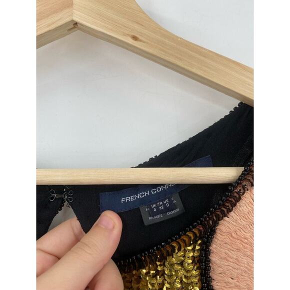 French Connection 0 Fauna Fantasy Sequined Shift Dress - Picture 4 of 6